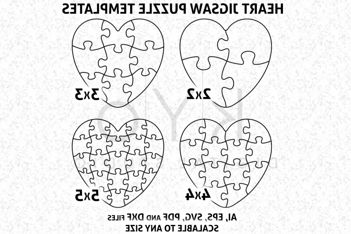 1392x926 Heart Shape Jigsaw Puzzle Template Dxf Puzzle