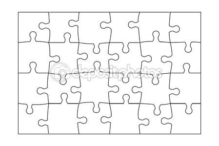 449x299 Jigsaw Puzzle Template Pieces Vector Image Vectorielle