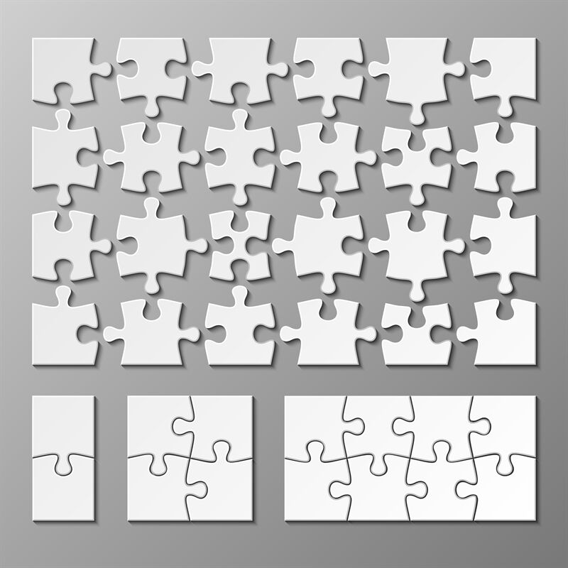 800x800 Jigsaw Puzzle Piece Vector Template Isolated