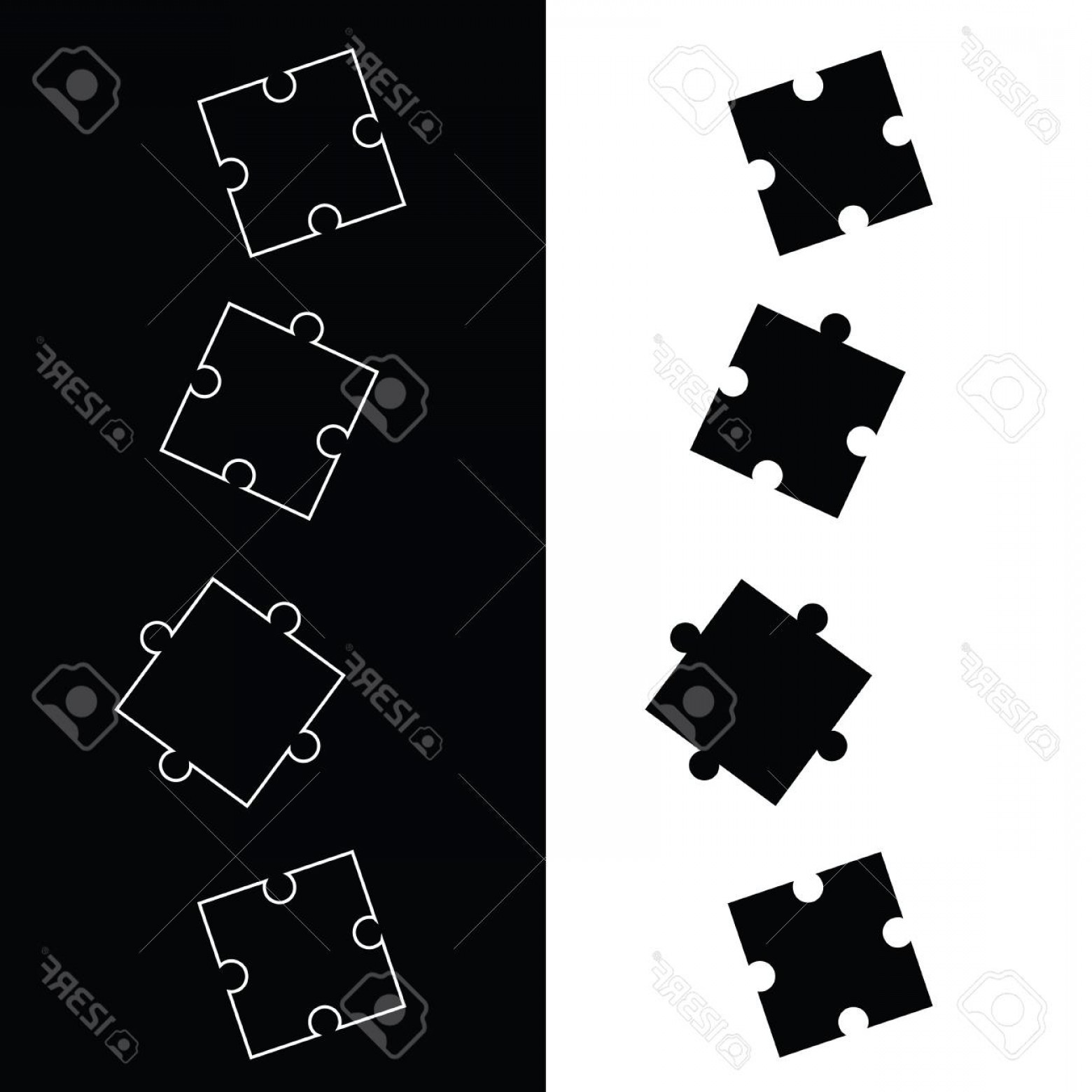 1560x1560 Photostock Vector Black And White Theme With Puzzle Pieces Vector