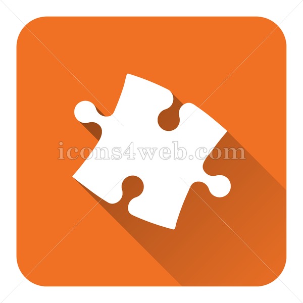 600x600 Puzzle Piece Flat Icon With Long Shadow Vector