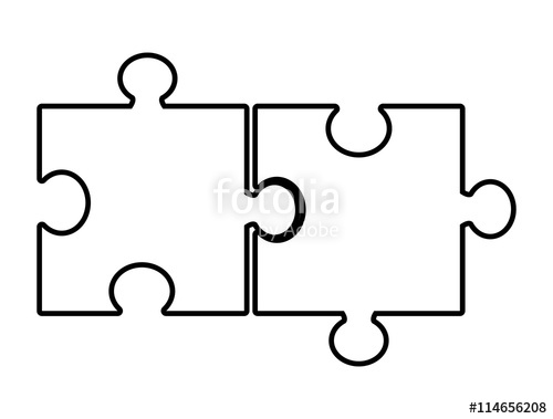 500x379 Black And White Puzzle Pieces Over Isolated Background, Vector
