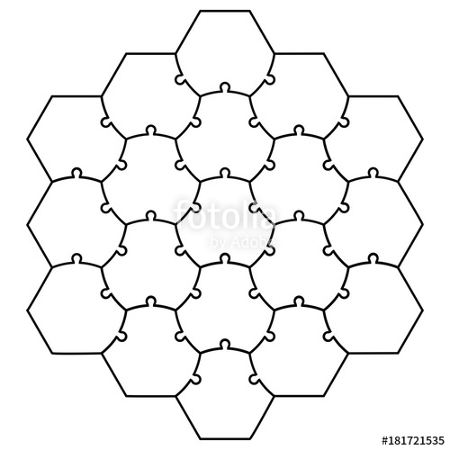 500x500 Hexagonal Jigsaw Puzzle Template Puzzle Vector Puzzle Form