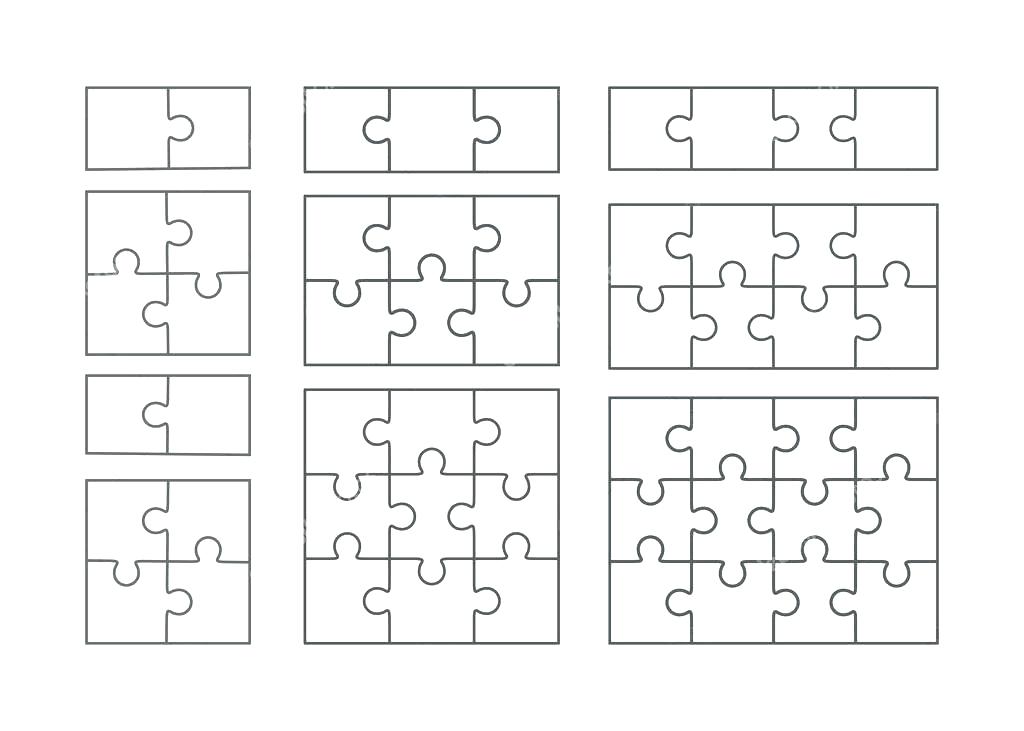 1024x731 Jigsaw Puzzle Template Vector Templates Set Of Different Blank