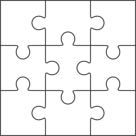 450x450 Jigsaw Puzzle Vector, Blank Simple Template Royalty Free