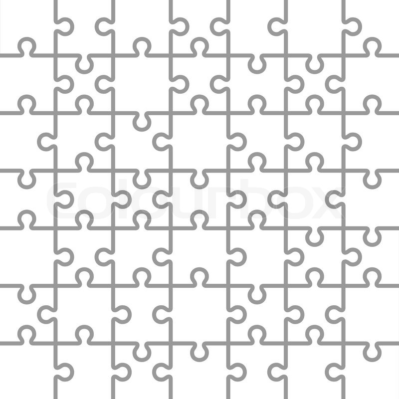 800x800 Jigsaw Puzzle White Blank Parts Stock Vector Colourbox
