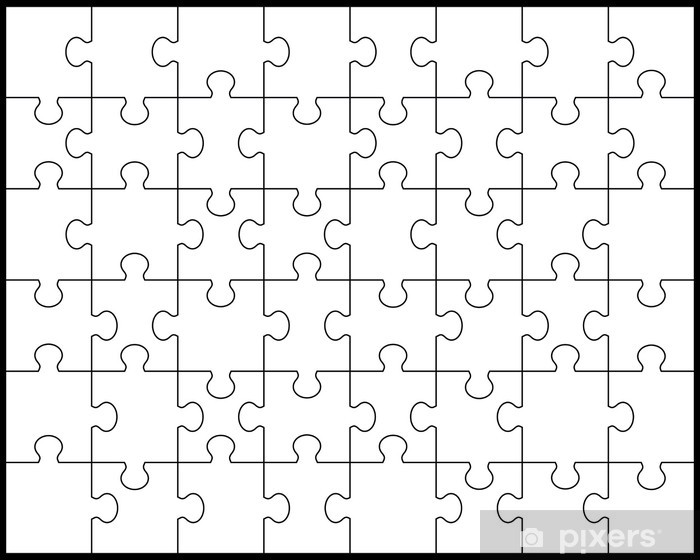 700x560 White Puzzle, Vector Illustration Wall Mural