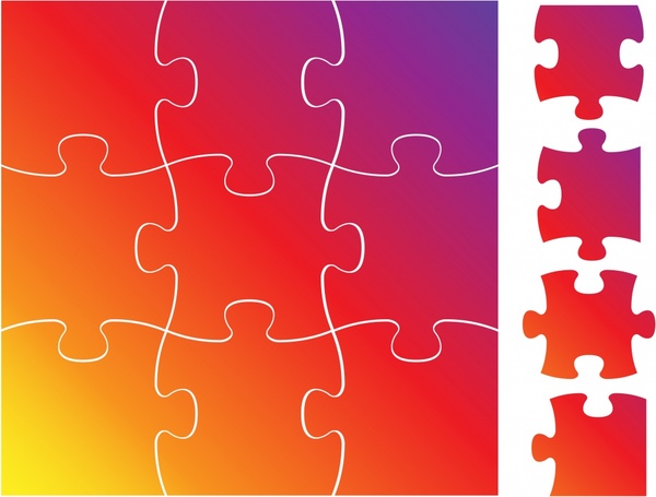 600x455 Colorful Puzzle Vector Free Vector In Encapsulated Postscript