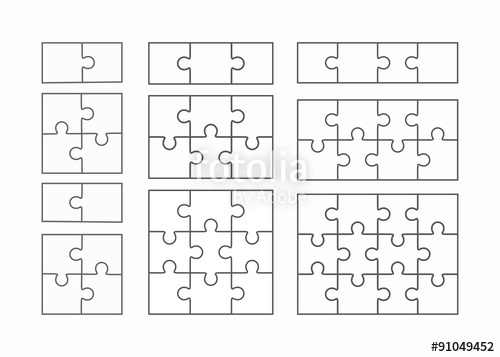 500x357 Jigsaw Puzzle Vector Flat Blank Templates Set Stock Image