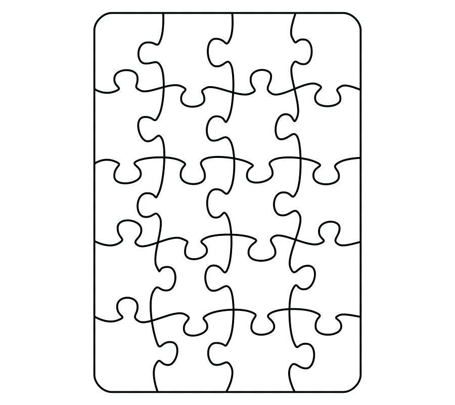 900x800 White Puzzles Pieces Arranged In A Rectangle Shape Jigsaw Puzzle