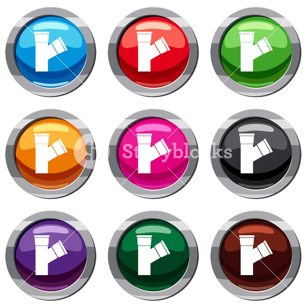 1000x1000 Plastic Pipe Connection Set Icon Isolated On White Icon