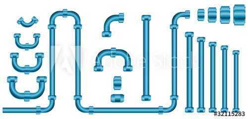 500x239 Set Of Pvc Pipe Line And Screw Isolated On White Background