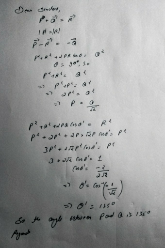 340x512 Pvector +q Vector = R Vector If P=r And Both Are Perpendicular