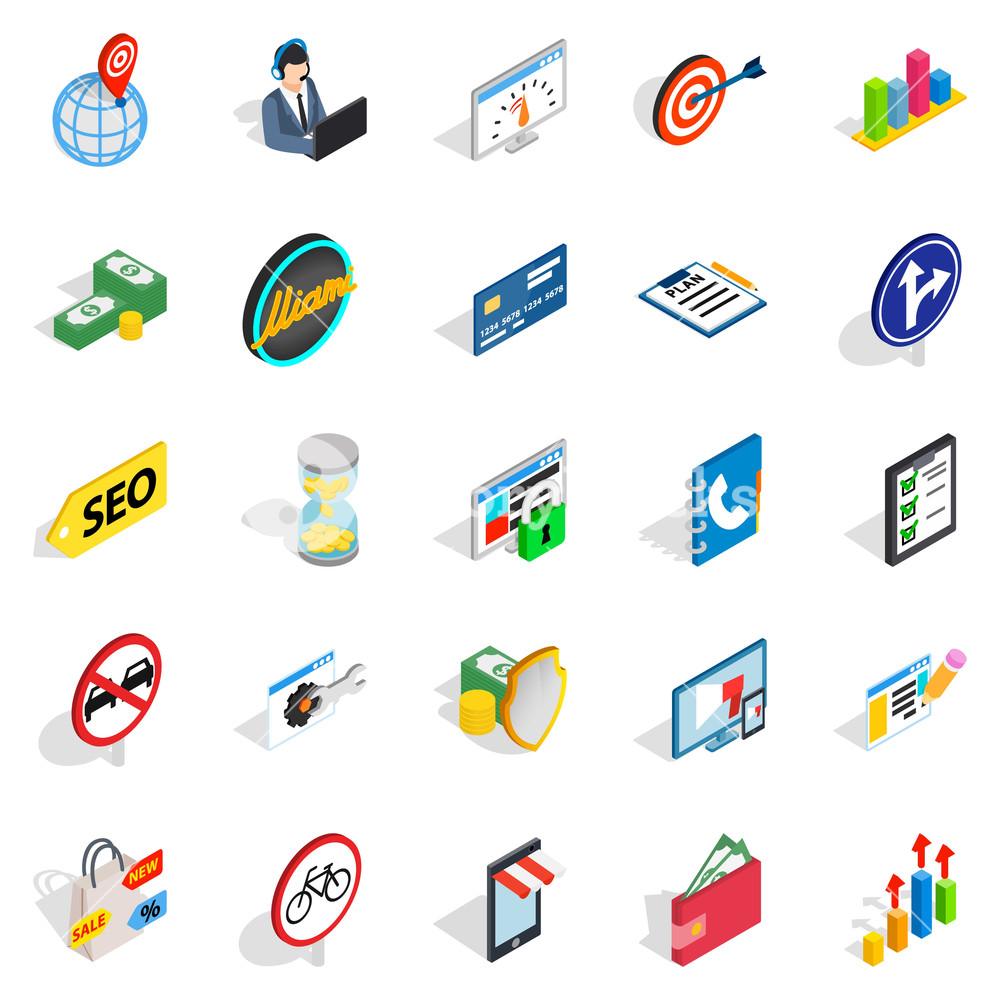 1000x1000 Usable Icons Set Isometric Set Of Usable Vector Icons For Web