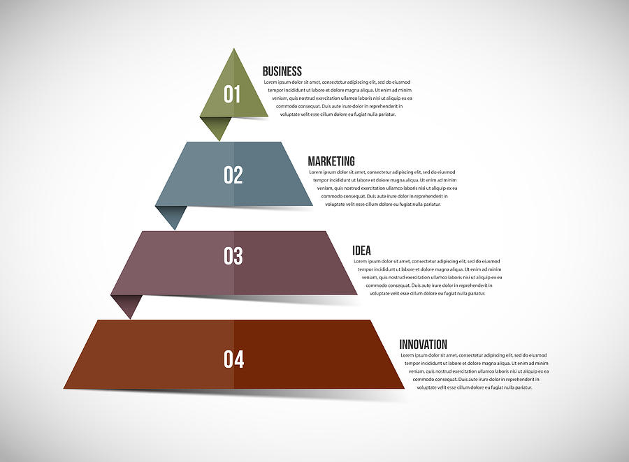 900x662 Vector Pyramid Chart Templates For Infographics With Options