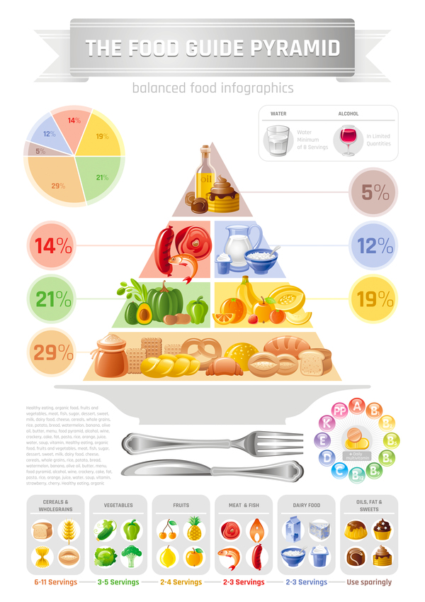 Balanced Food Pyramid Infographics Template Vector Free Download 600x849 Balanced Food Pyramid Infographics Template Vector Free Download