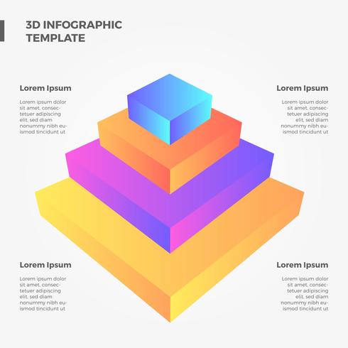 Flat Pyramid Infographic Vector 490x490 Flat Pyramid Infographic Vector