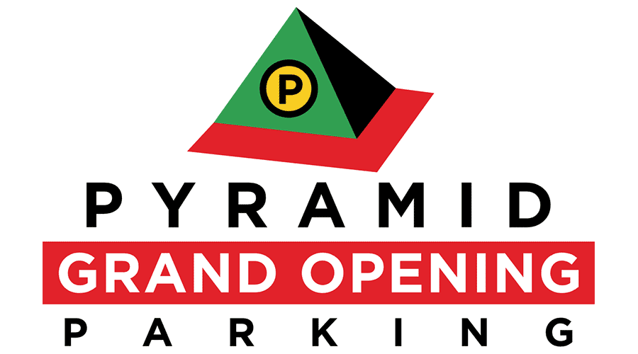 900x500 Pyramid Grand Opening Parking Vector Logo