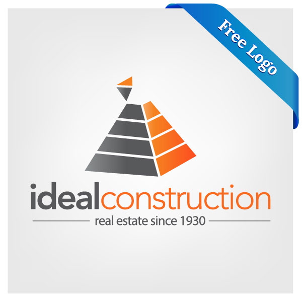 600x600 Free Vector Ideal Construction Real Estate Logo Download
