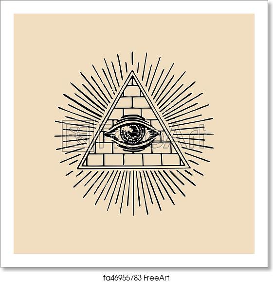 561x581 Free Art Print Of All Seeing Eye Freemasonry Pyramid Vector