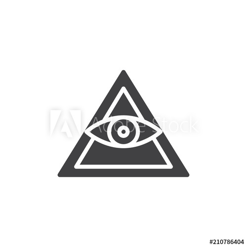 500x500 All Seeing Eye Pyramid Vector Icon Filled Flat Sign For Mobile