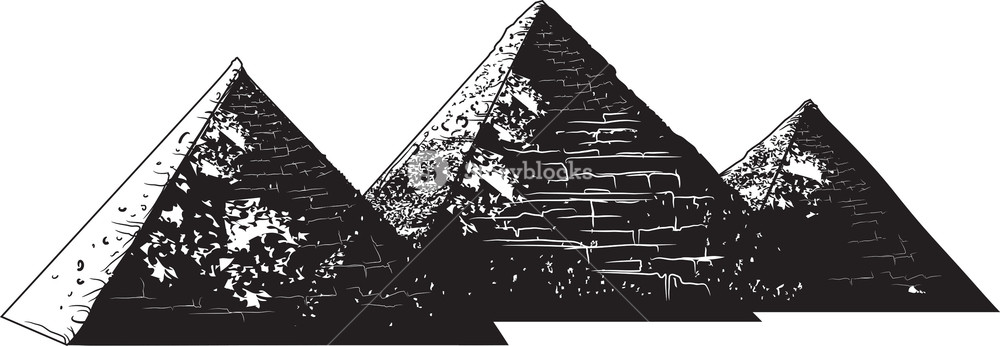 1000x346 Vector Egyptian Pyramids Royalty Free Stock Image