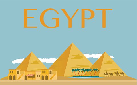 480x300 Egyptian Pyramids Vector Premium Clipart