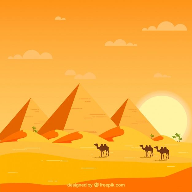 626x626 Egypt Landscape With Caravan And Pyramids