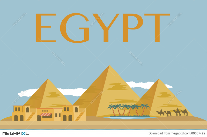 800x530 Egyptian Pyramids Vector Illustration