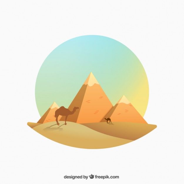 626x626 Egyptian Pyramids Illustration In Gradient Style Free Vector