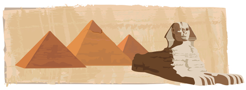 500x184 Creative Egypt Pyramids Background Vector Graphics For Free