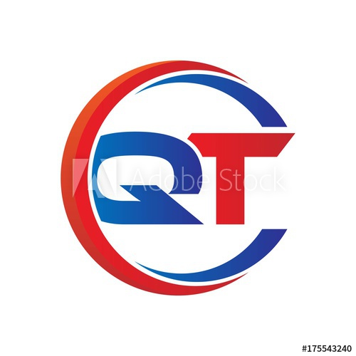 500x500 Qt Logo Vector Modern Initial Swoosh Circle Blue And Red