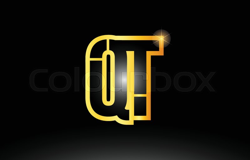 800x514 Gold Black Alphabet Letter Qt Q T Logo Stock Vector Colourbox