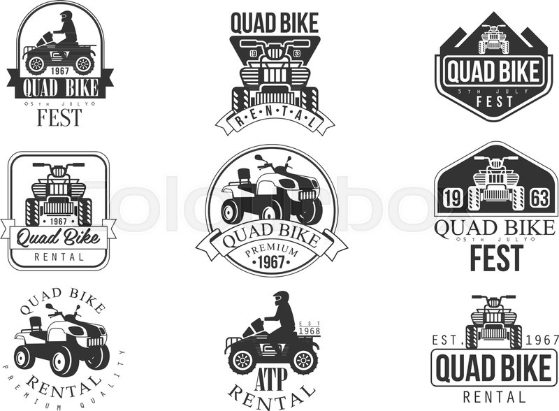 800x588 Quad Bike Rental Service Black And Stock Vector Colourbox