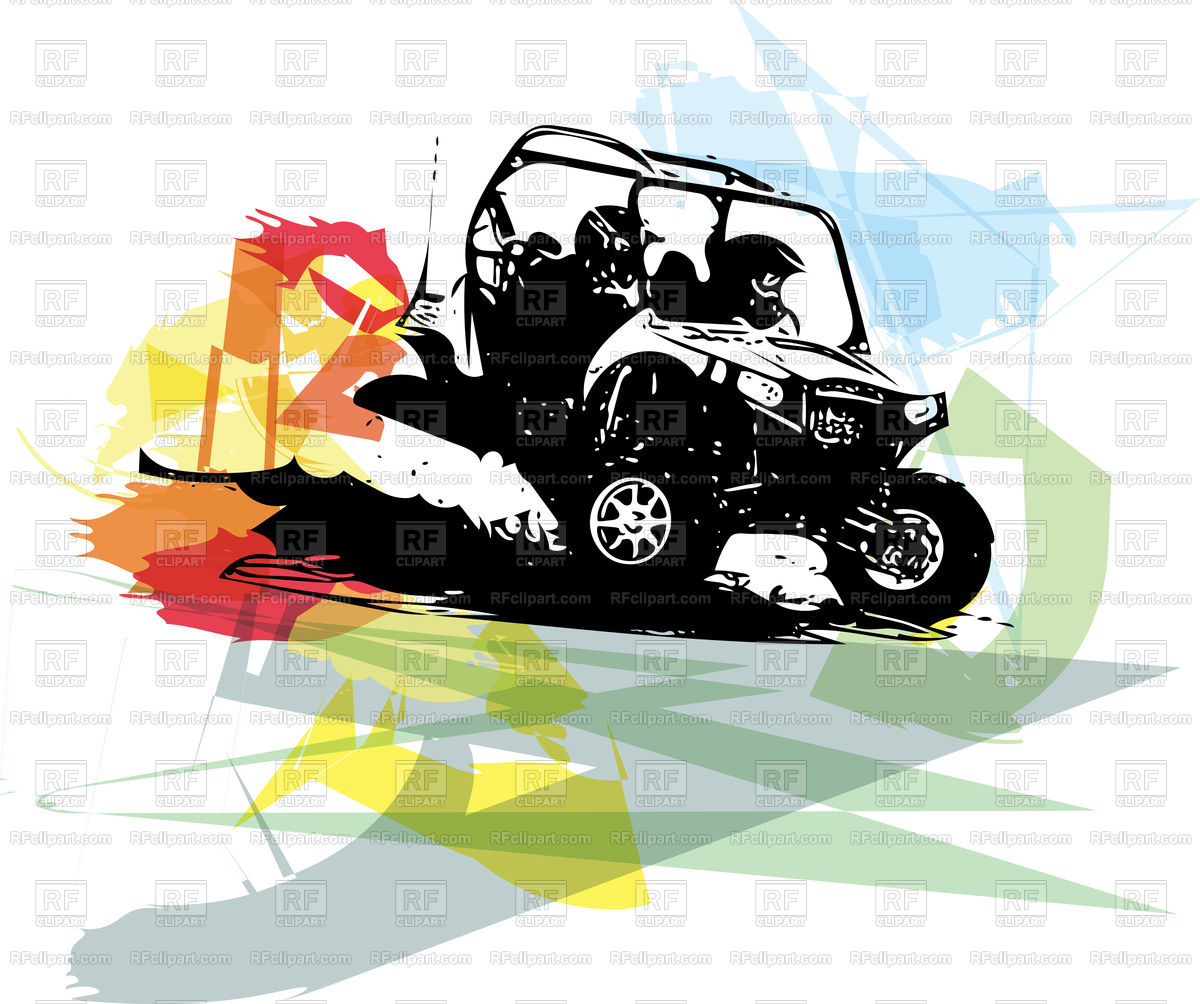 1200x1004 Quad Bike On Abstract Colorful Background