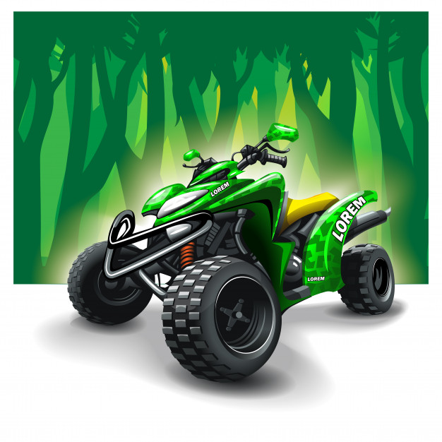 626x626 Quad Bike On Forest Background Vector Premium Download