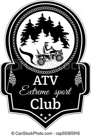 314x470 Vector Atv Quad Bike Extreme Sport Club Emblem Atv Quad Bike