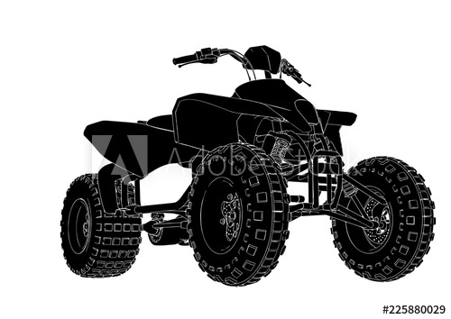 500x354 Silhouette Quad Bike Vector