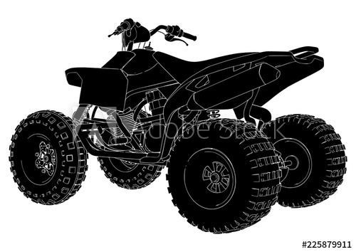 500x354 Fototapeta Silhouette Quad Bike Vector