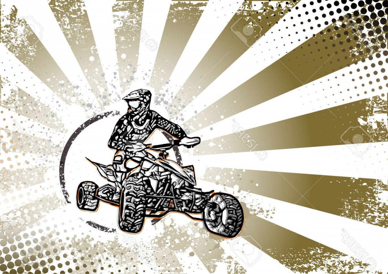 1560x1102 Photostock Vector Quad Bike Vector Illustration On Grungy