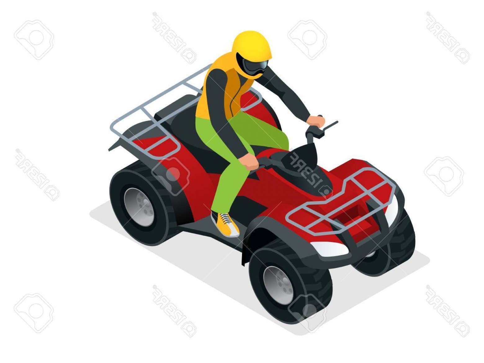 1560x1170 Photojinete De Atv En La Accicbn Quad Atv Ilustracicbn Isomcatrica