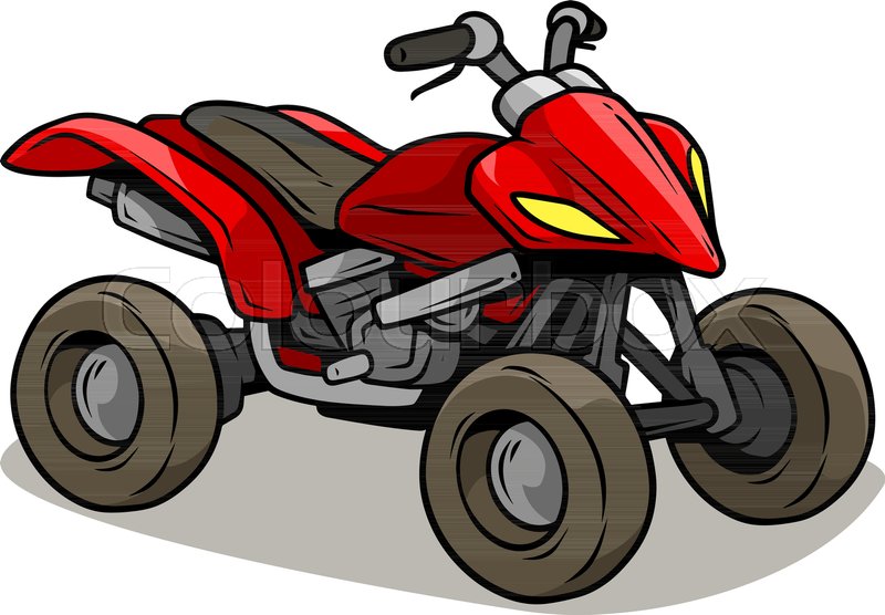 800x556 Cartoon Red Modern Offroad Quad Stock Vector Colourbox