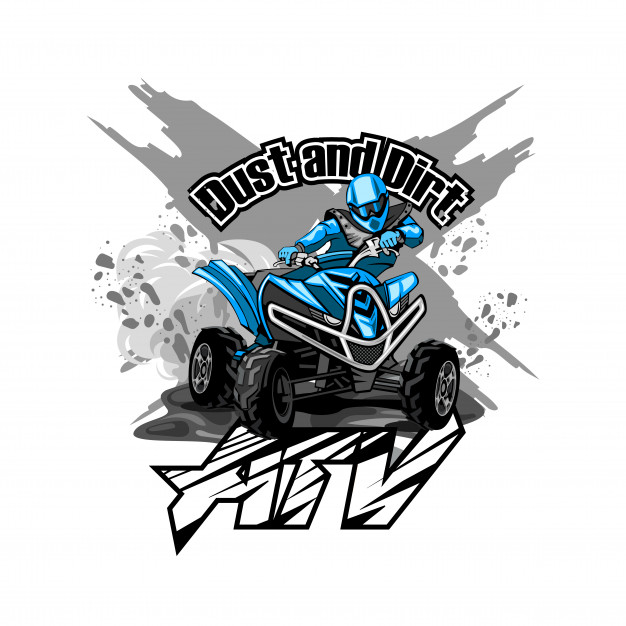626x626 Quad Bike Off Road Atv Logo,dust And Dirt Vector Premium Download