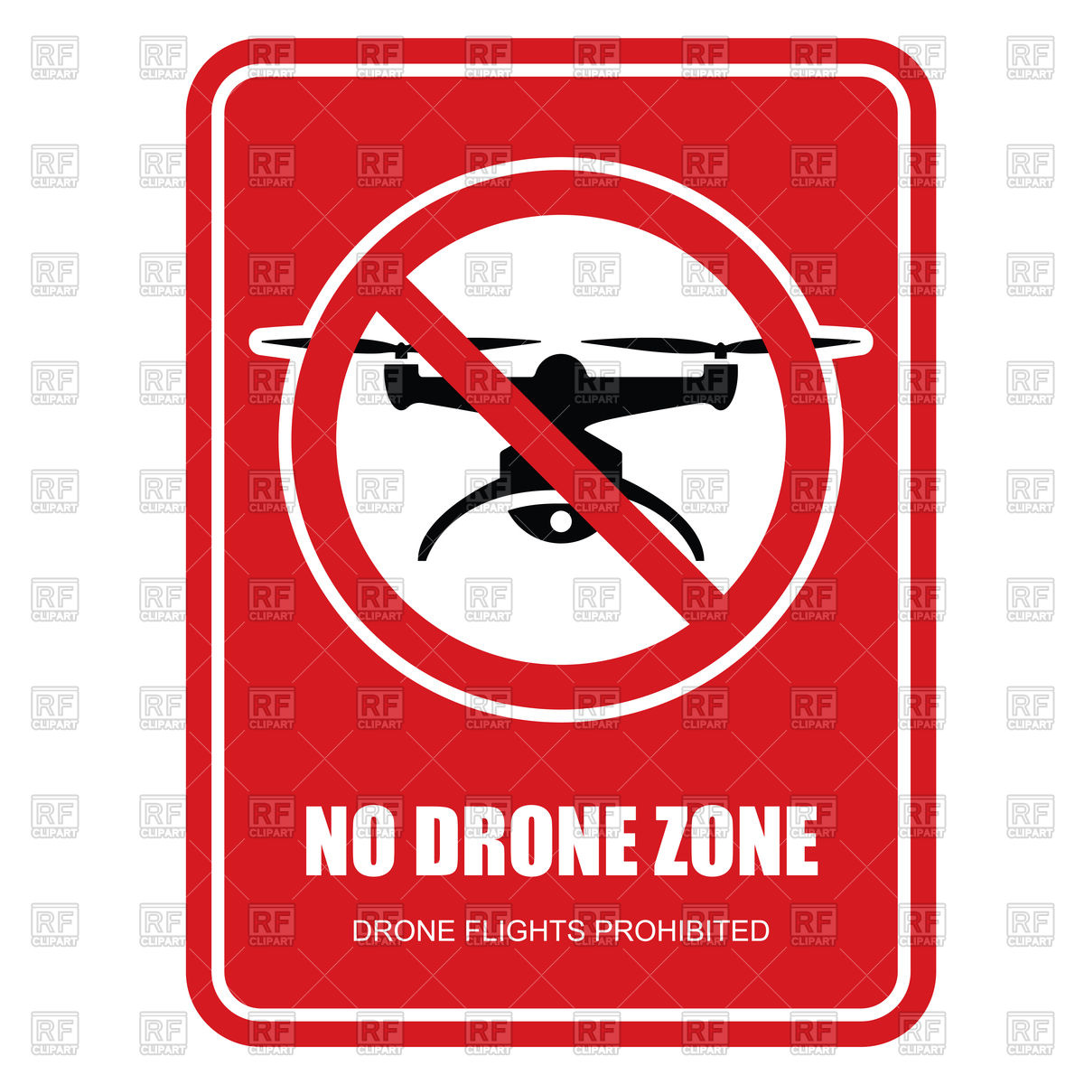 1200x1200 No Drone Zone Restrictive Sign