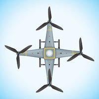 200x200 Vector Flat Quadcopter Drone Illustration Stock Vectors