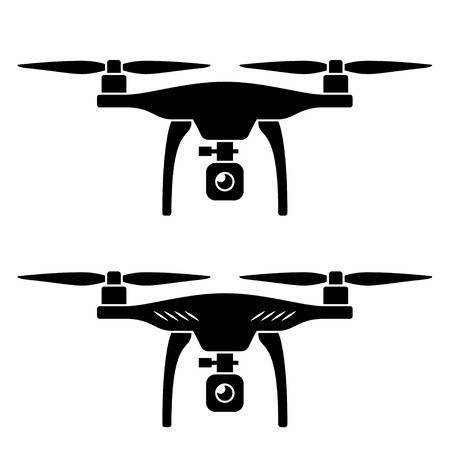 450x450 Vector Rc Drone Quadcopter With Camera Black Symbol Royalty Free