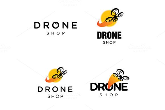 580x386 Drone Quadcopter Vector Logo
