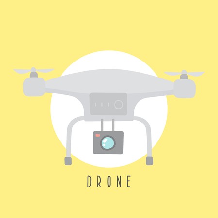 450x450 Drone Illustration Quadcopter Vector Hand Drawn Royalty