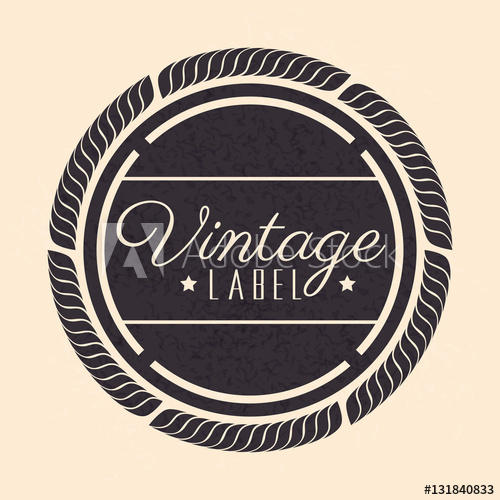 500x500 Vintage Frame Quality Seal Vector Illustration Design