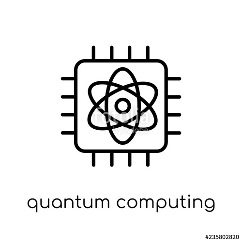 500x500 Quantum Computing Icon Trendy Modern Flat Linear Vector Quantum